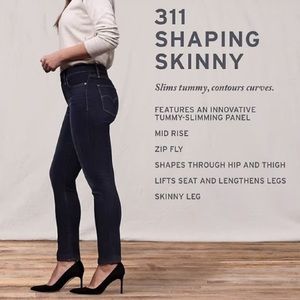 Levi’s Premium 311 Red Tag Black Shaping Skinny Stretch Jeans size 27